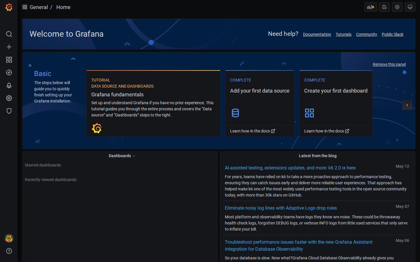 Grafana Home